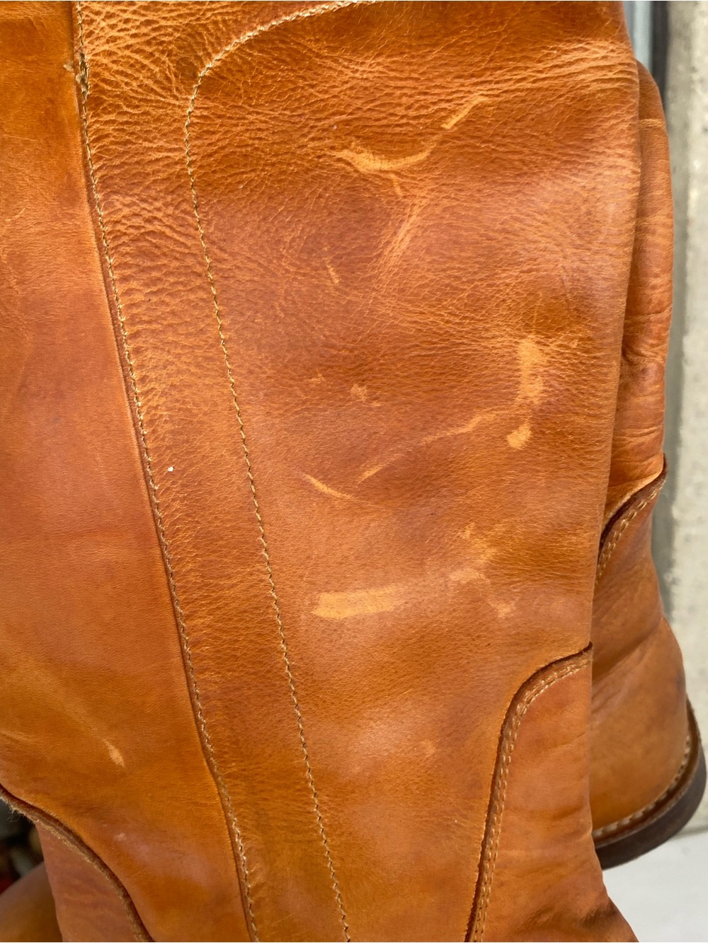 Frye Tall Leather Riding Boots Cognac Brown 6 1/2 Classic Equestrian - Picture 12 of 14